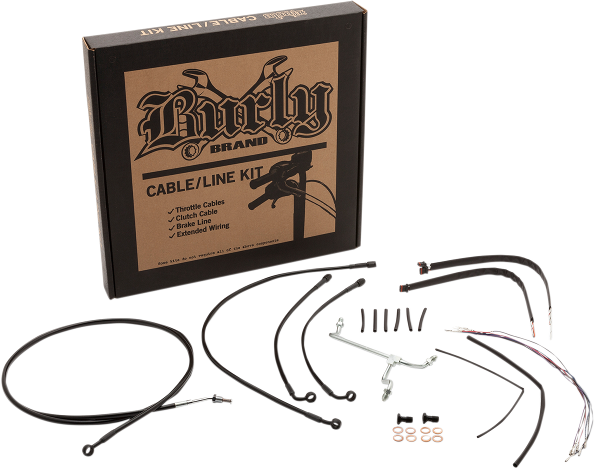 Complete Black Vinyl Handlebar Cable/Line Kit for Ape Hangers