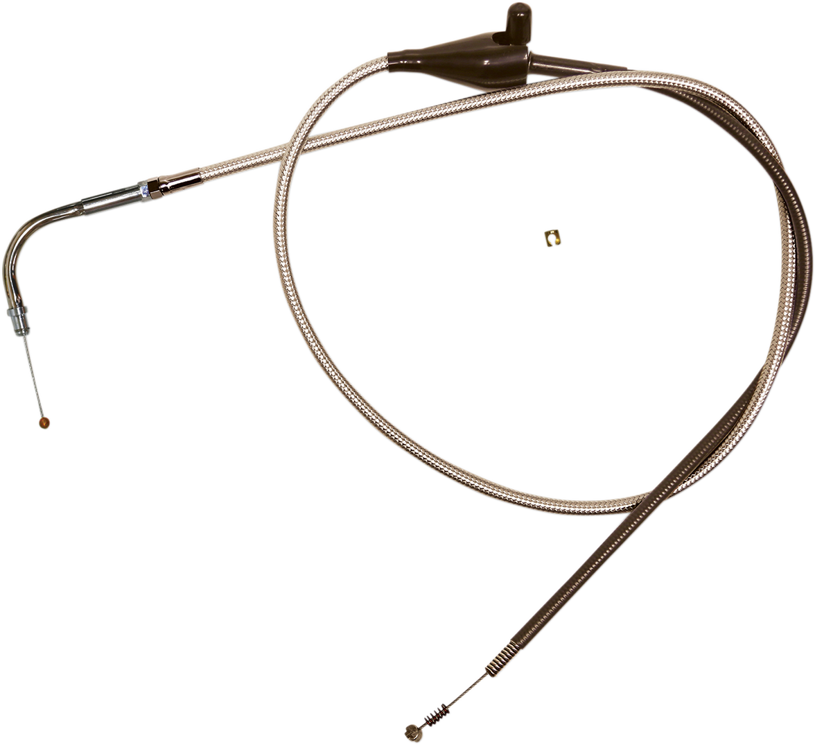 Polished Stainless Steel Braided Idle Cable - Cruise - 38-7/8"