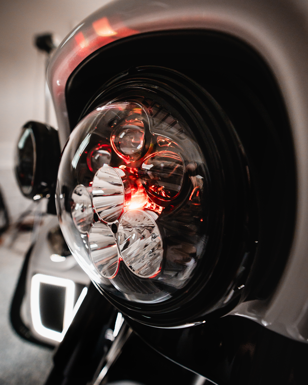 Shark Demon® 7” Round LED Headlight with Color Changing Backlight