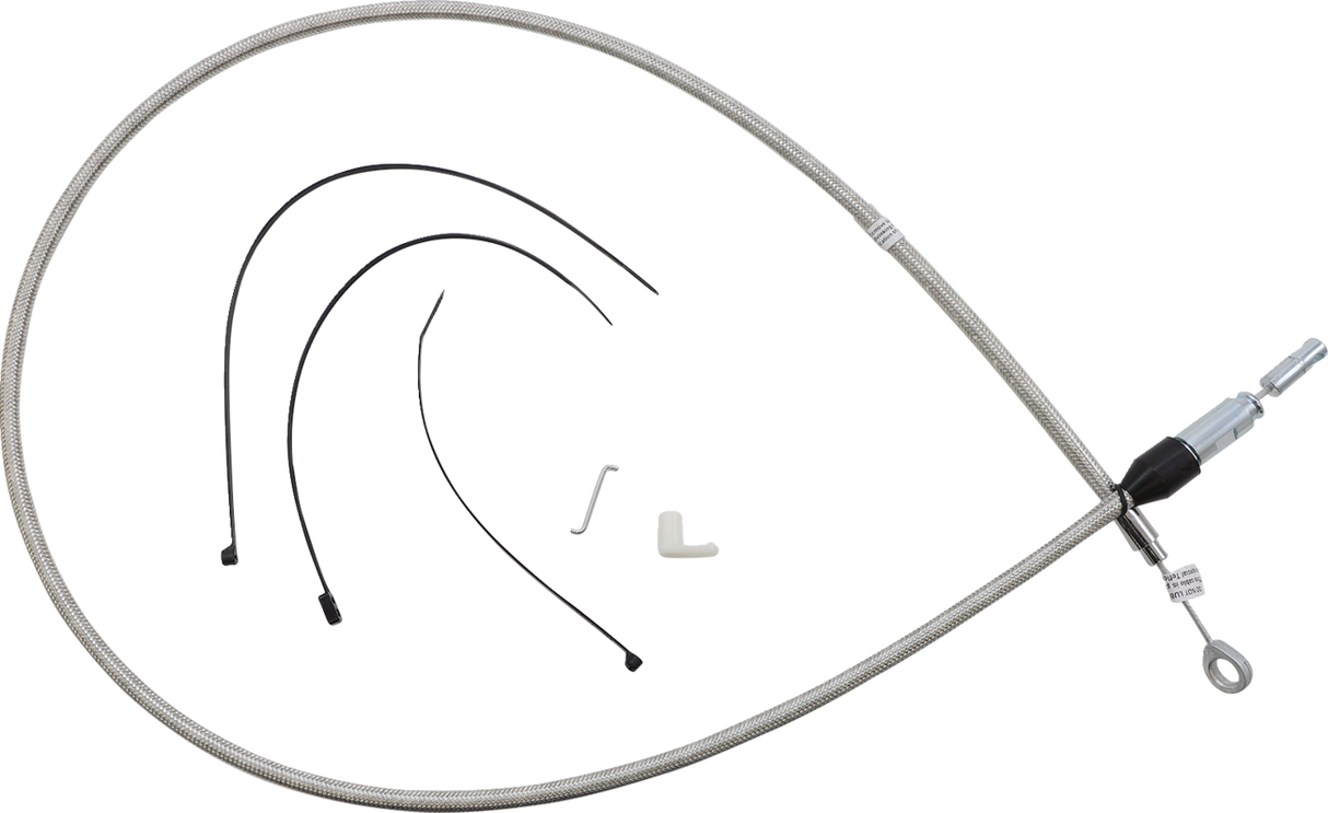 Polished Stainless Quick Connect Upper Clutch Cable - 54"