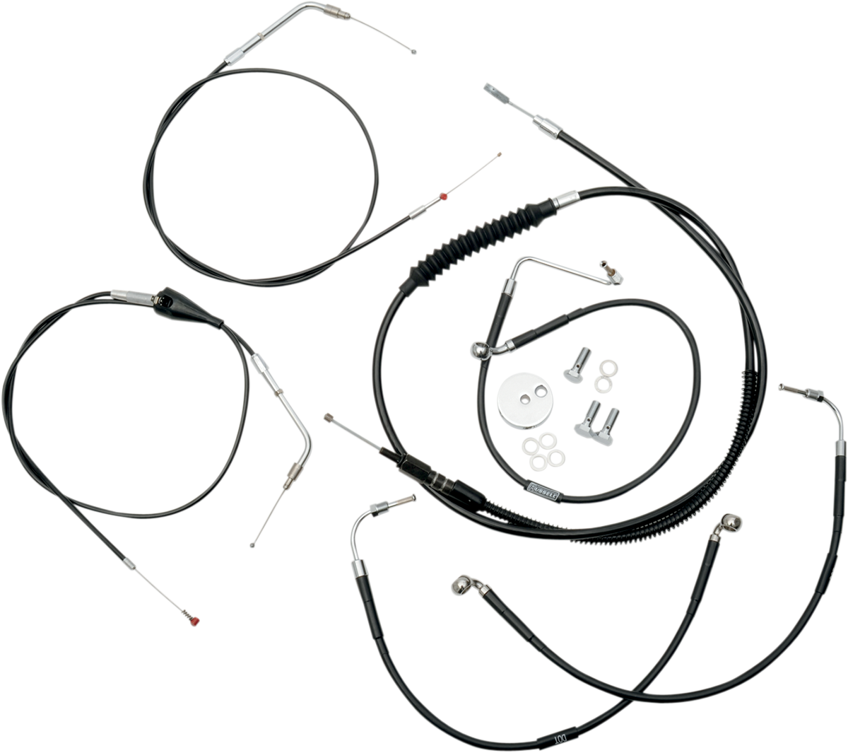 Standard Black Vinyl Handlebar Cable/Brake Line Kit — Mini/Ape Hanger