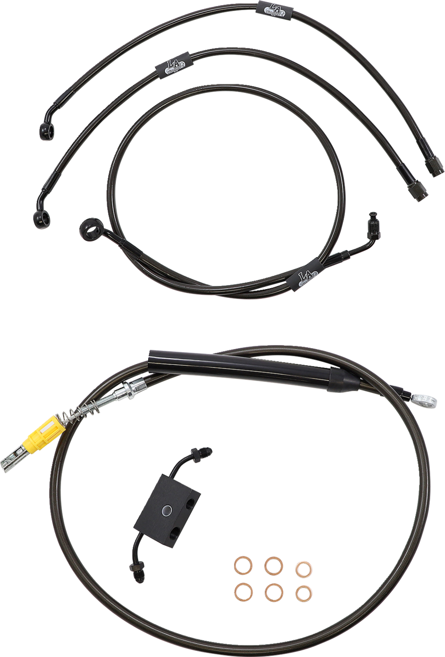Standard Midnight Braided Handlebar Cable/Brake Line Kit — Ape Hanger
