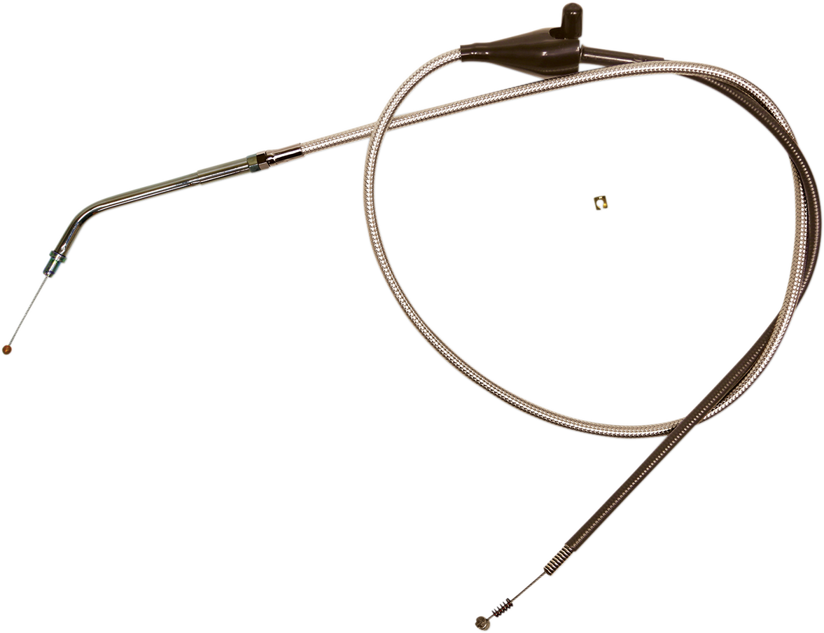 Polished Stainless Steel Braided Idle Cable - Cruise - 38-3/8"