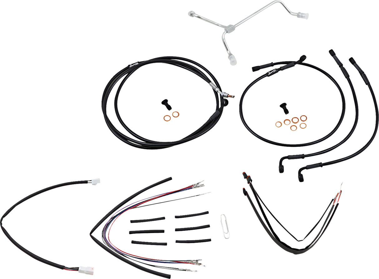 Complete Black Vinyl Handlebar Cable/Line Kit for Ape Hangers
