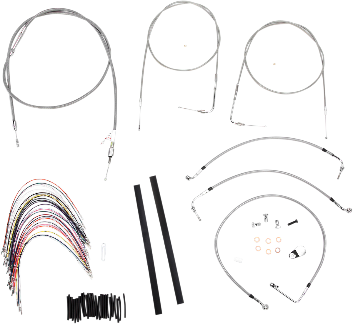 Complete Stainless Braided Handlebar Cable/Brake Line Kit