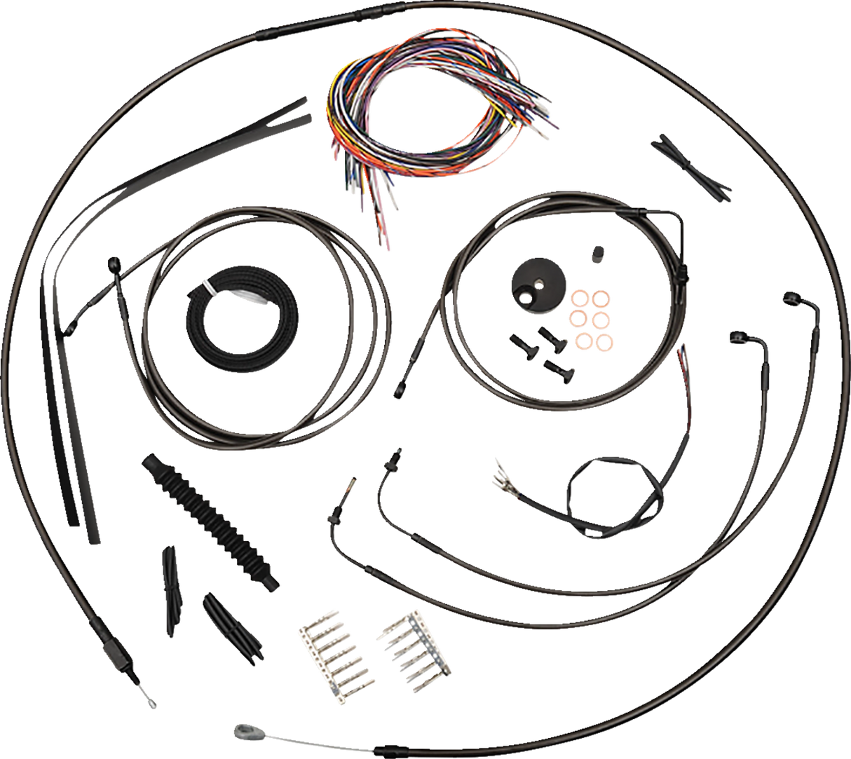 Complete Midnight Braided Handlebar Cable/Brake Line Kit — Mini