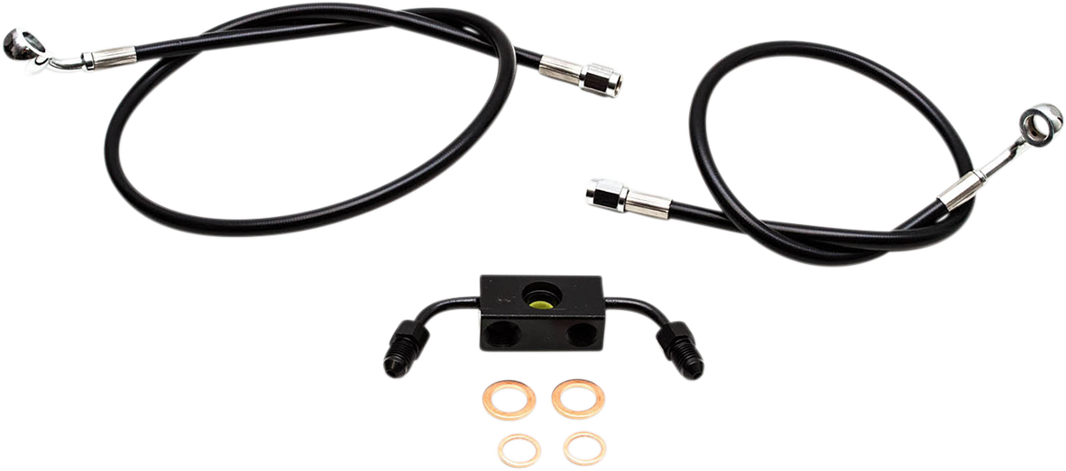 Black Braided Brake Line Kit