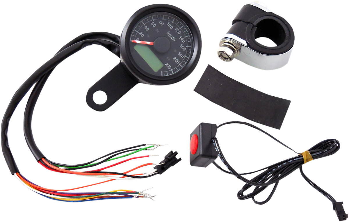 1-7/8" Mini Programmable Metric Speedometer with Indicator Lights