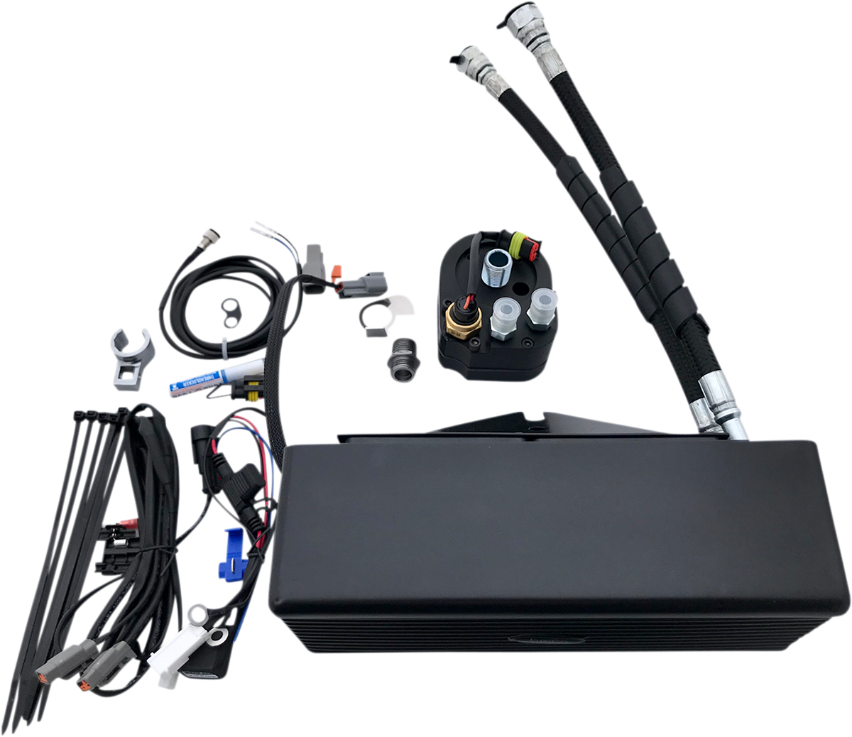 Below Regulator Mount Oil Cooler Kit with Fan for S&S T Series Engines