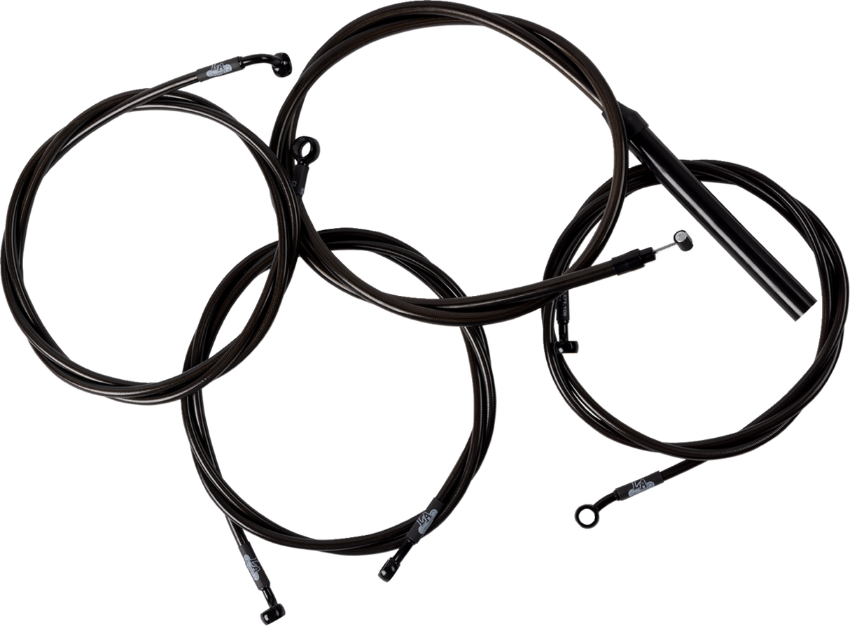 Complete Midnight Braided Handlebar Cable/Brake Line Kit — Standard