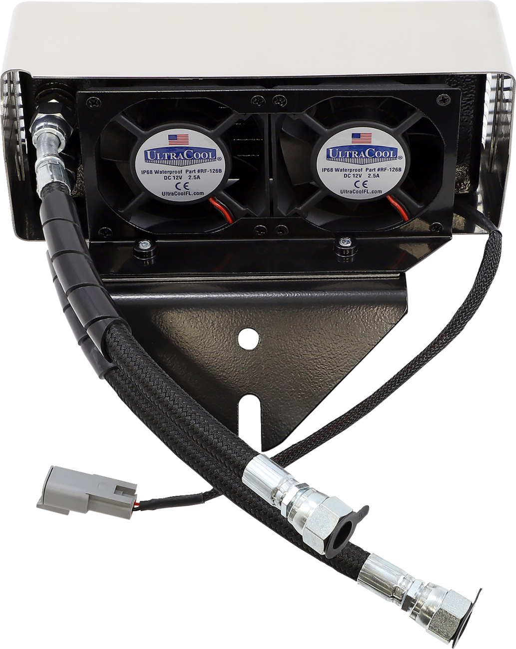 Below Regulator Mount Oil Cooler Kit with Fan for S&S T Series Engines