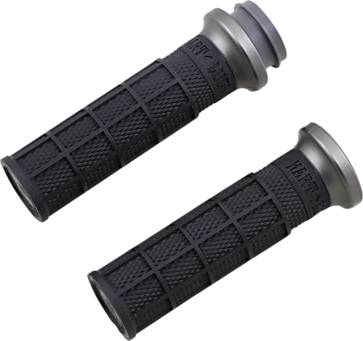 Hart-Luck Signature V-Twin Lock-On™ Grips - TBW - Black/Gunmetal