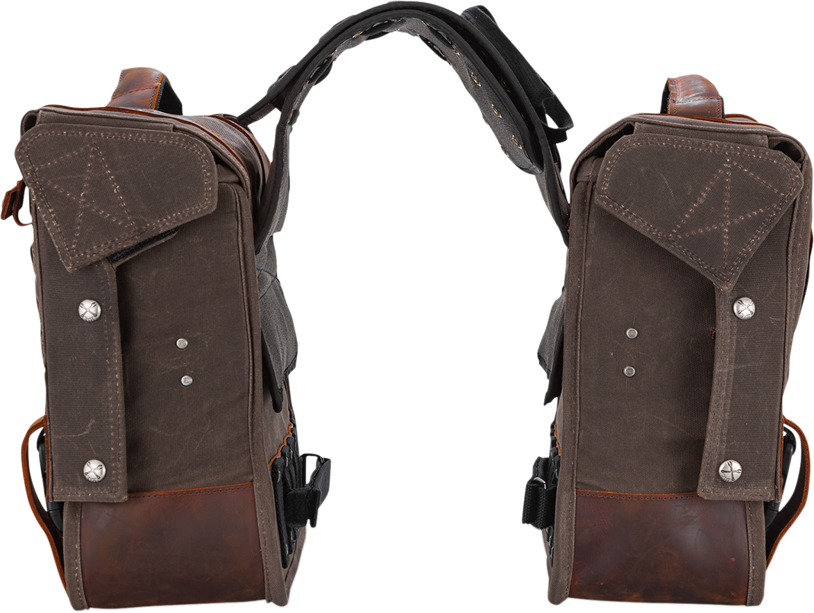 Throw-over Saddlebag — Wet-Waxed Cotton/Leather