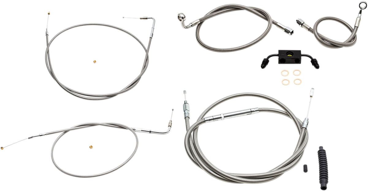 Standard Stainless Braided Handlebar Cable/Brake Line Kit