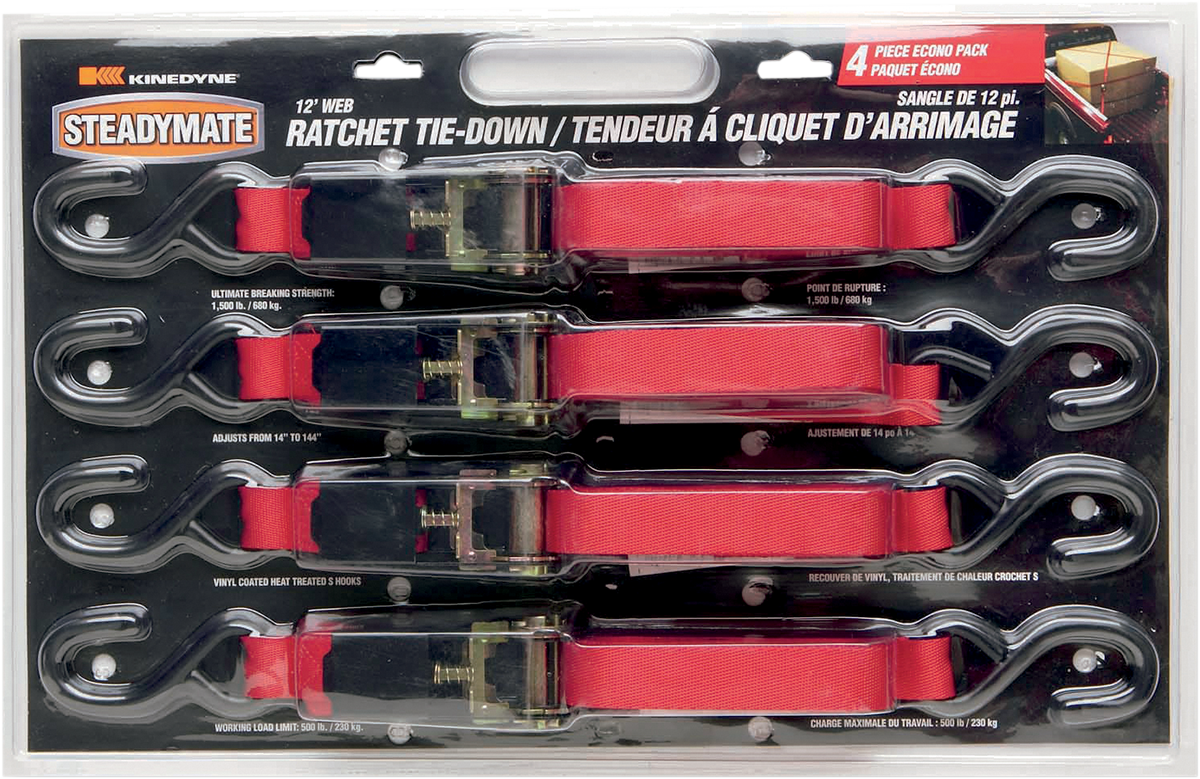 1" X 12' Tie-Downs with Ratchet Buckles