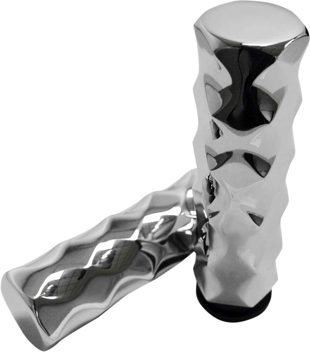 Billet Hex Grips - TBW - Chrome