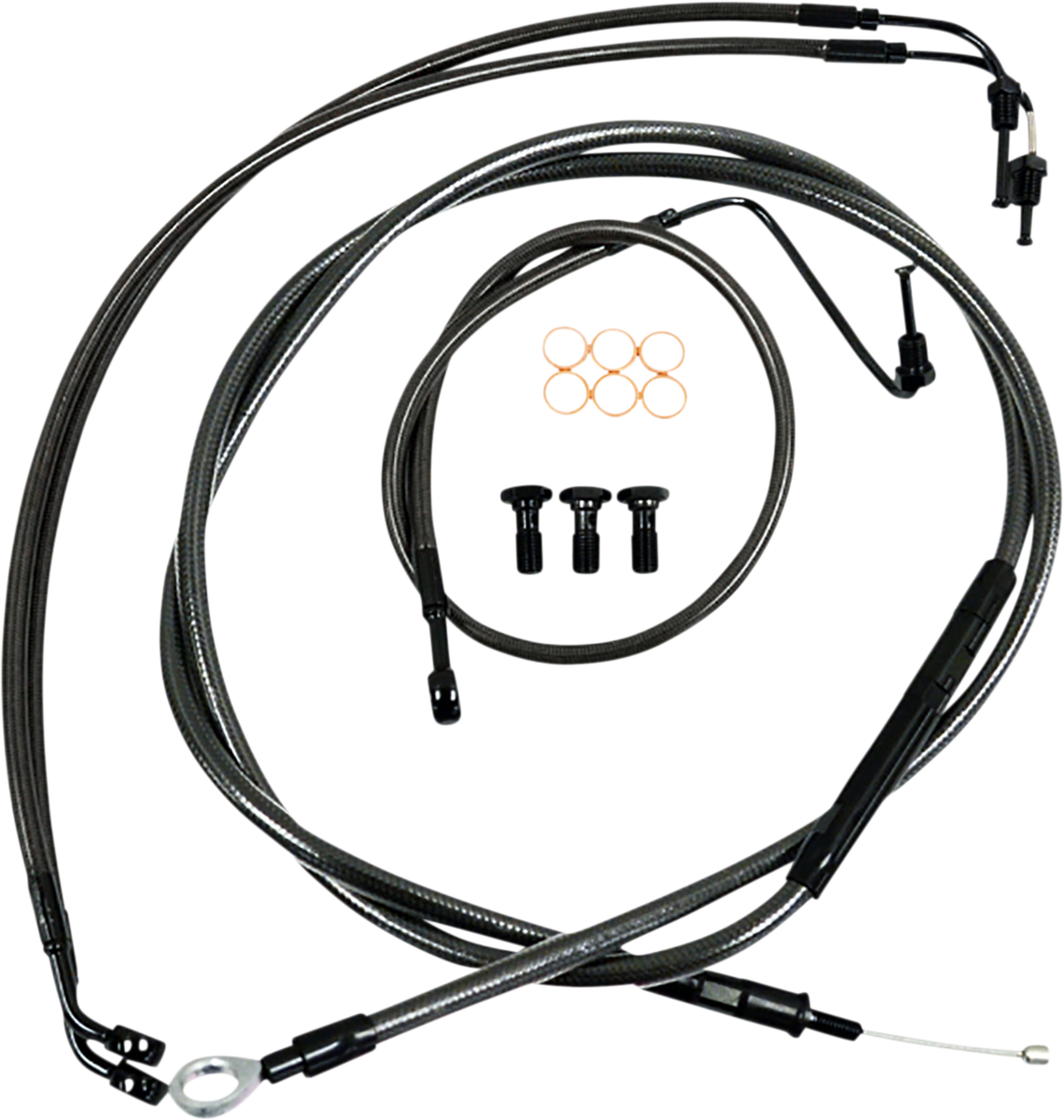 Standard Midnight Braided Handlebar Cable/Brake Line Kit — Ape Hanger