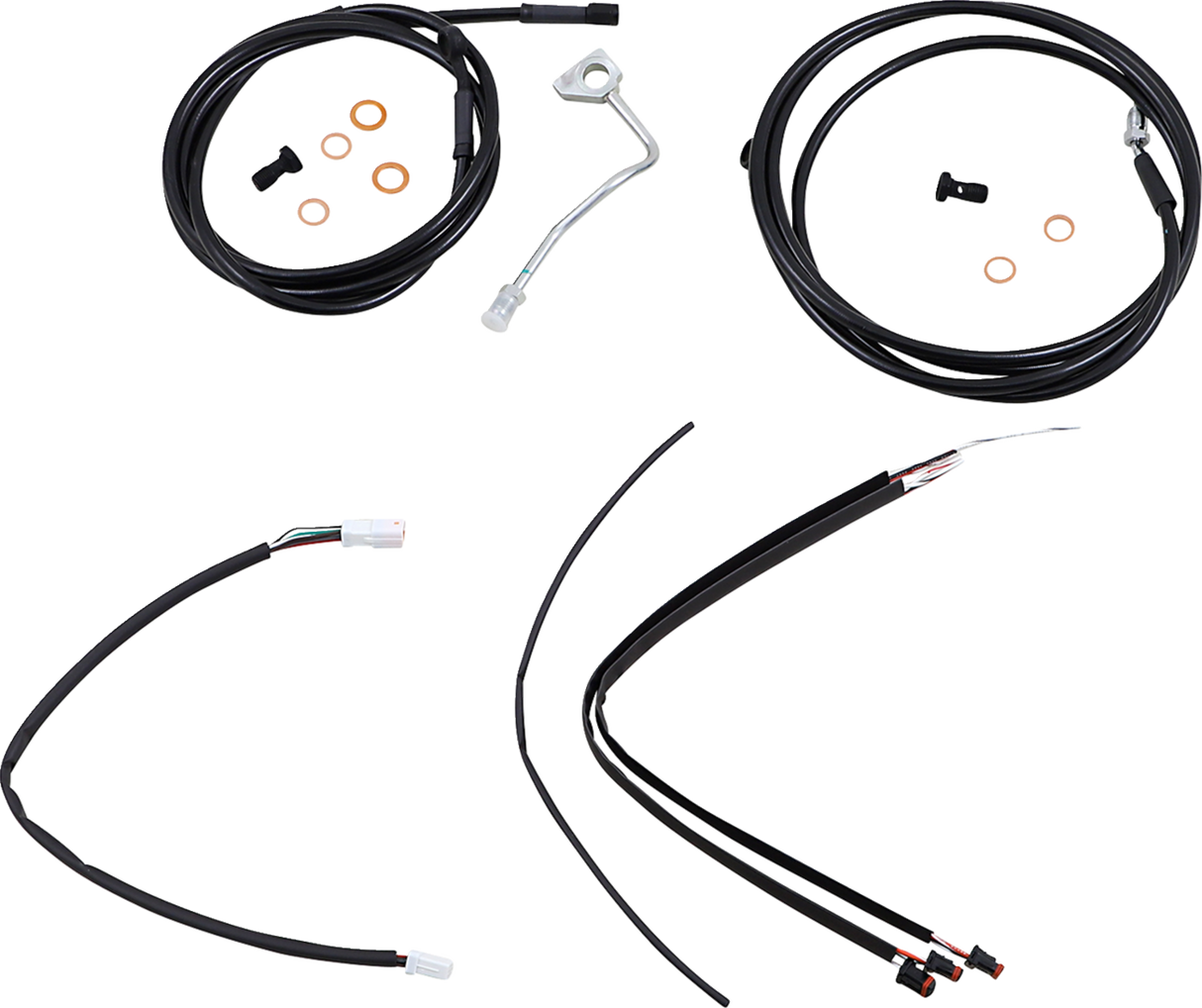 Complete Black Vinyl Handlebar Cable/Line Kit for Ape Hangers