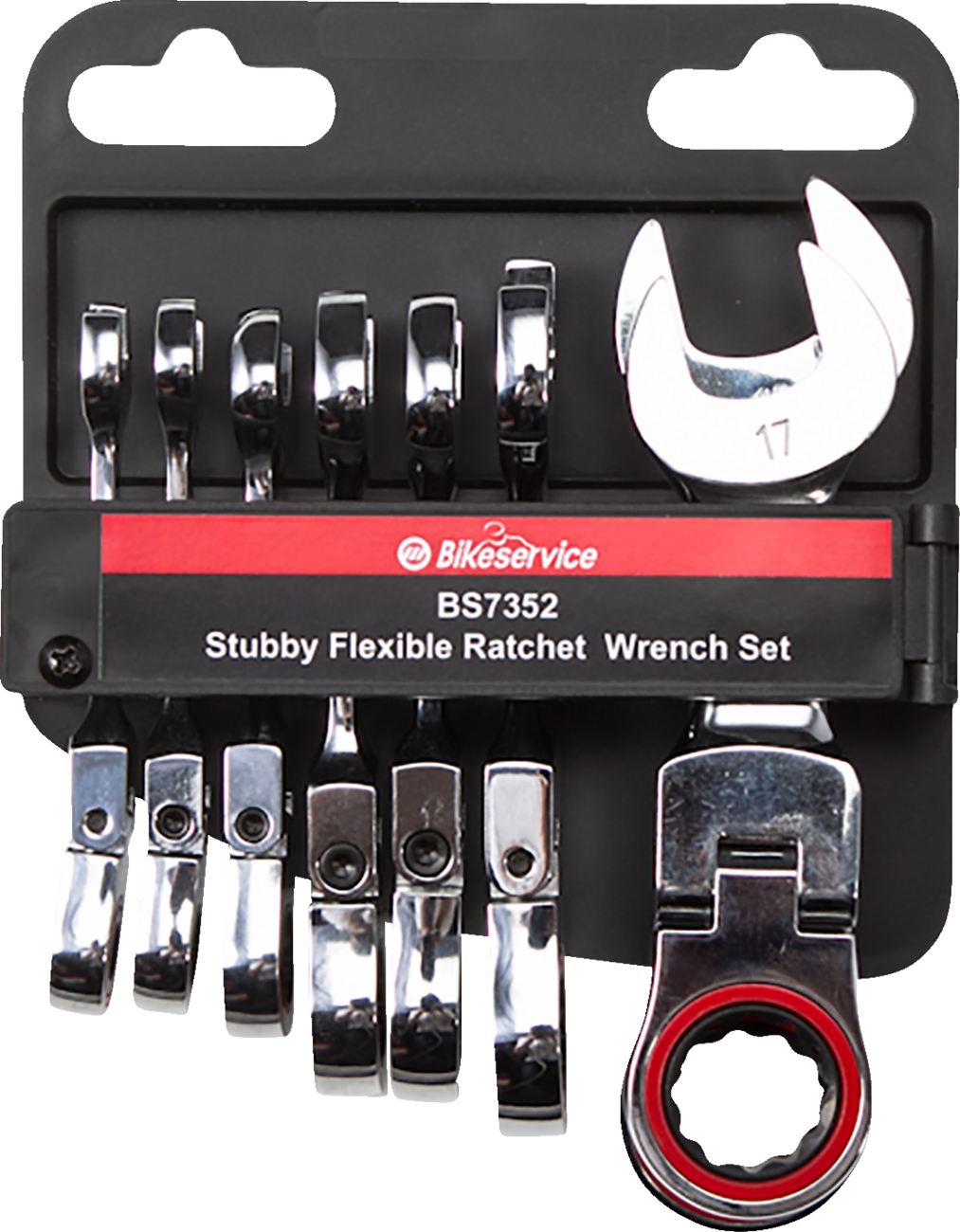 Stubby Flex Head Ratchet Combination Wrench Set
