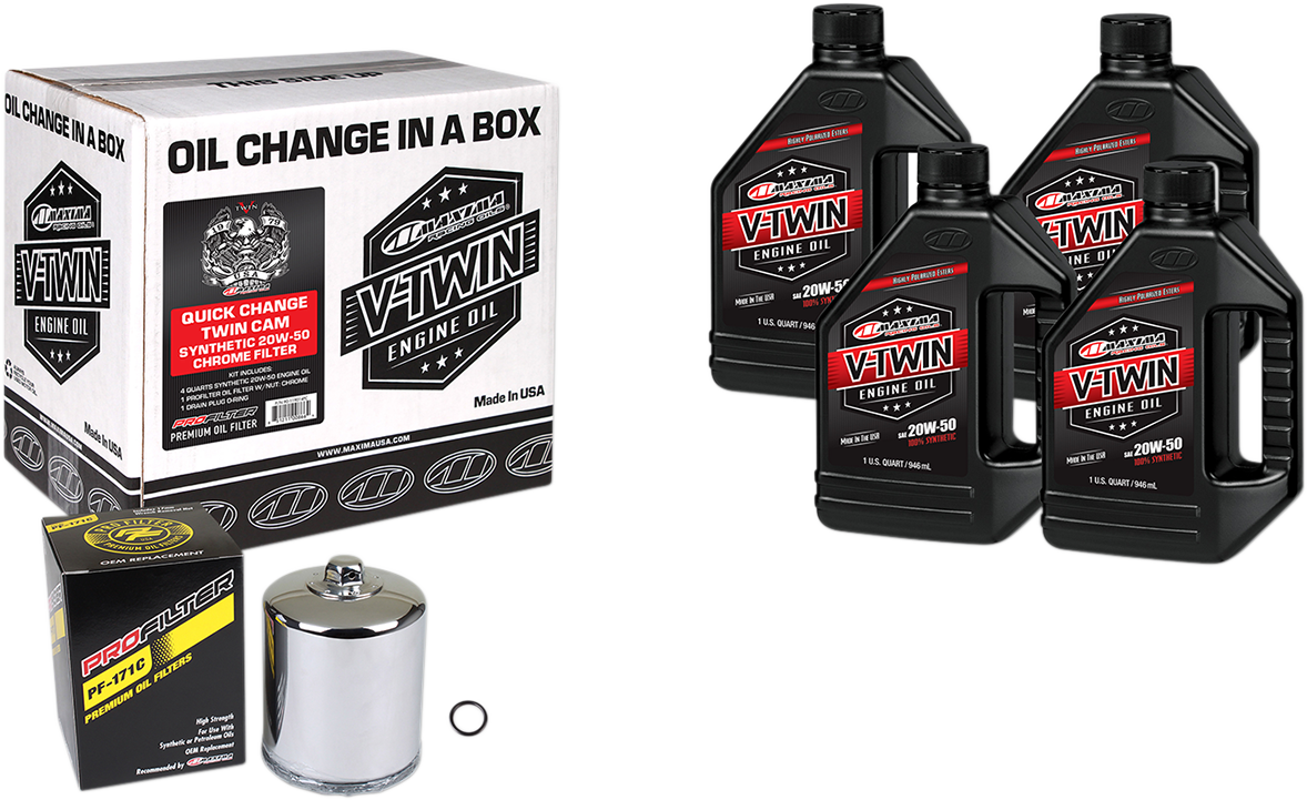 Quick Change Twin Cam Synthetic 20W-50 Oil Change Kit