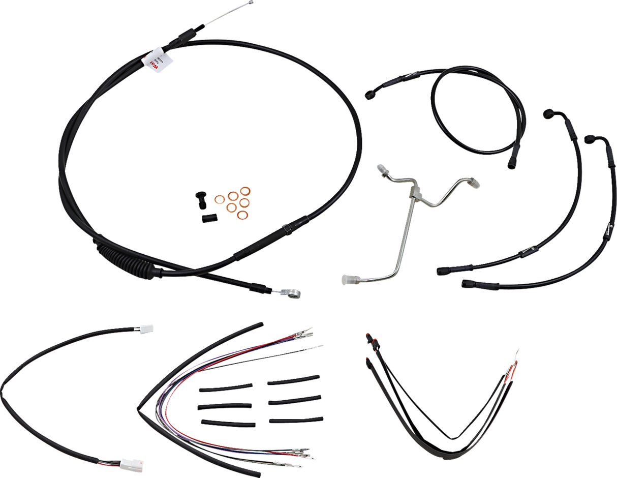 Complete Black Vinyl Handlebar Cable/Line Kit for Ape Hangers