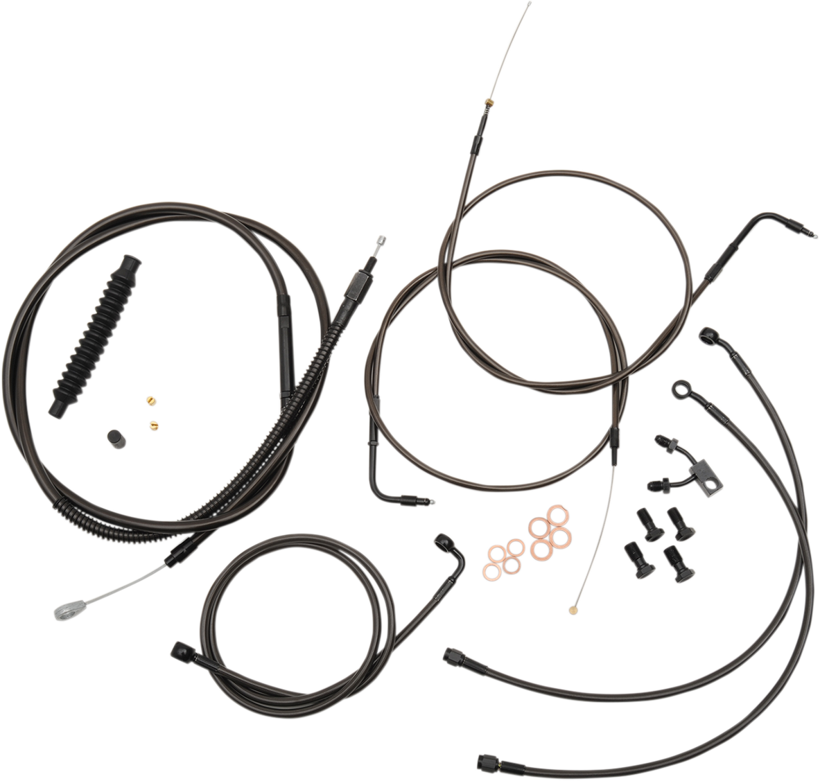 Standard Midnight Braided Handlebar Cable/Brake Line Kit — Ape Hanger
