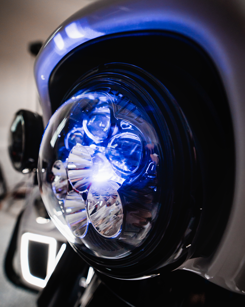 Shark Demon® 7” Round LED Headlight with Color Changing Backlight