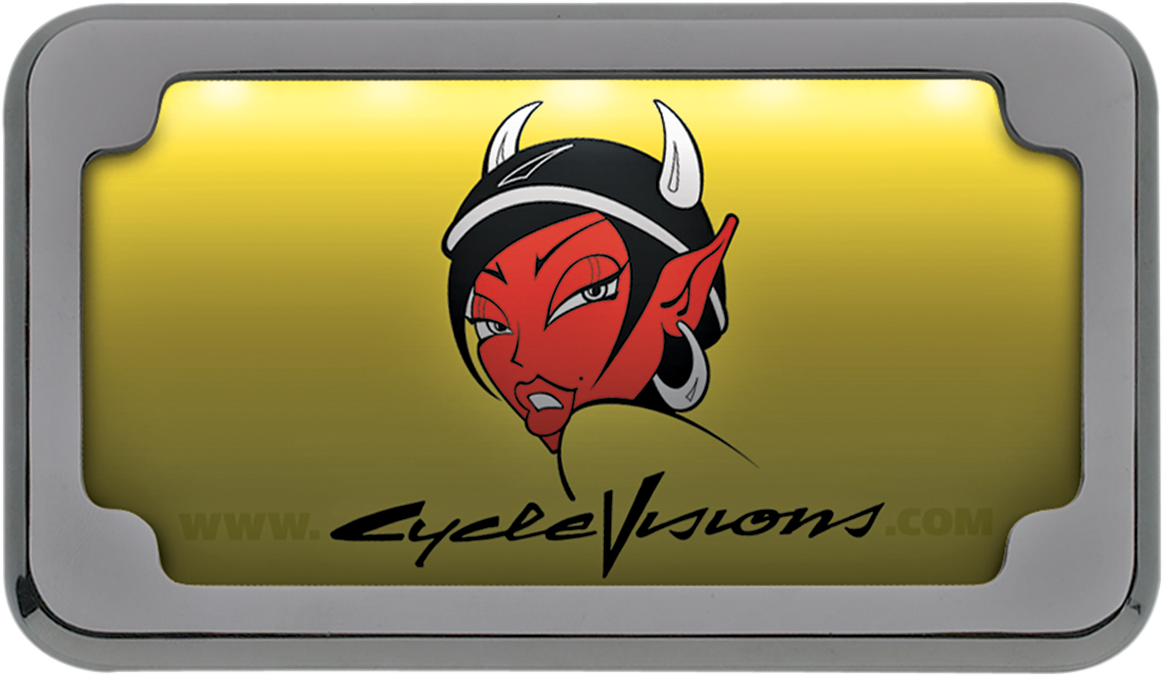 Beveled License Plate with Lights