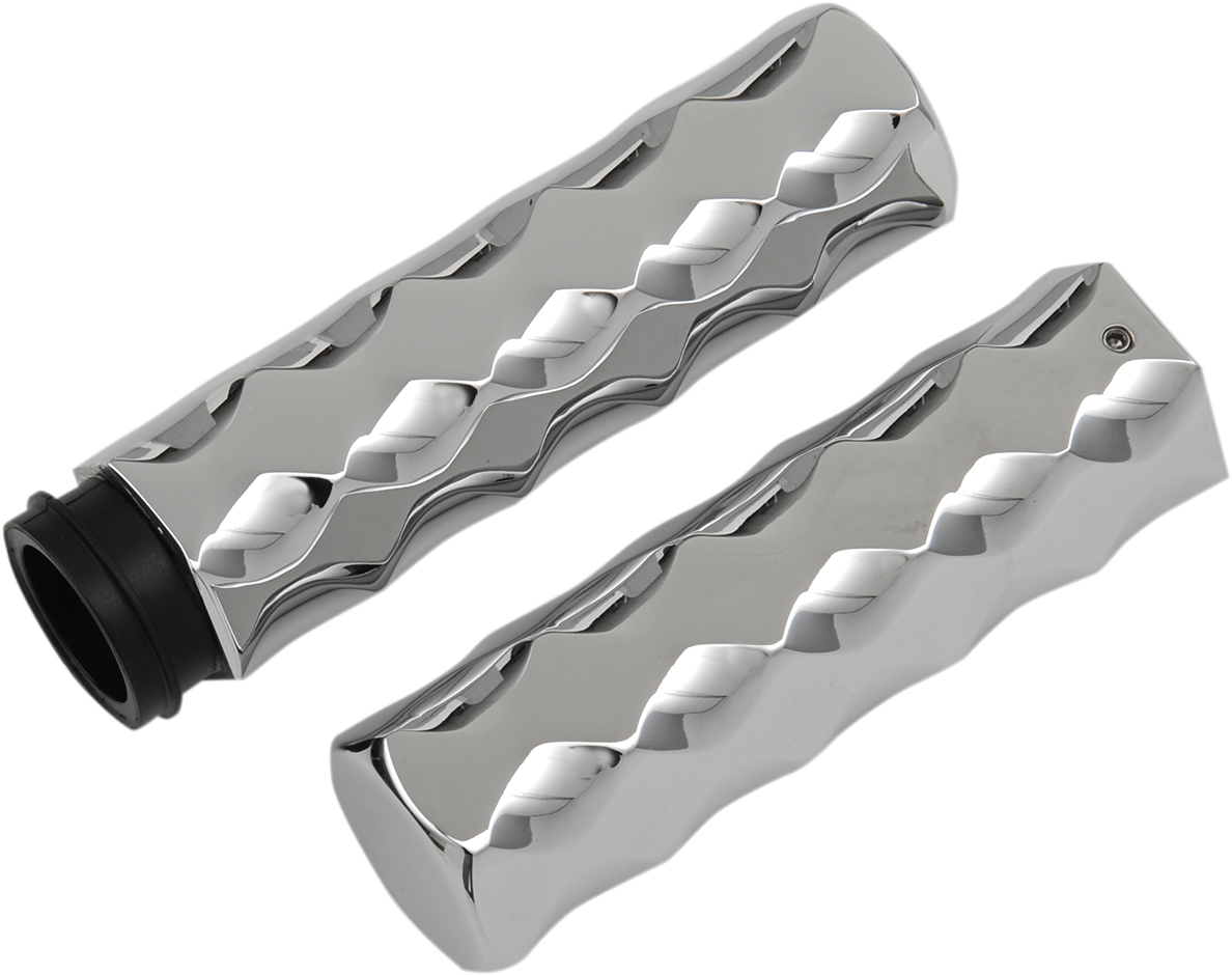 Billet Hex Grips - TBW - Chrome