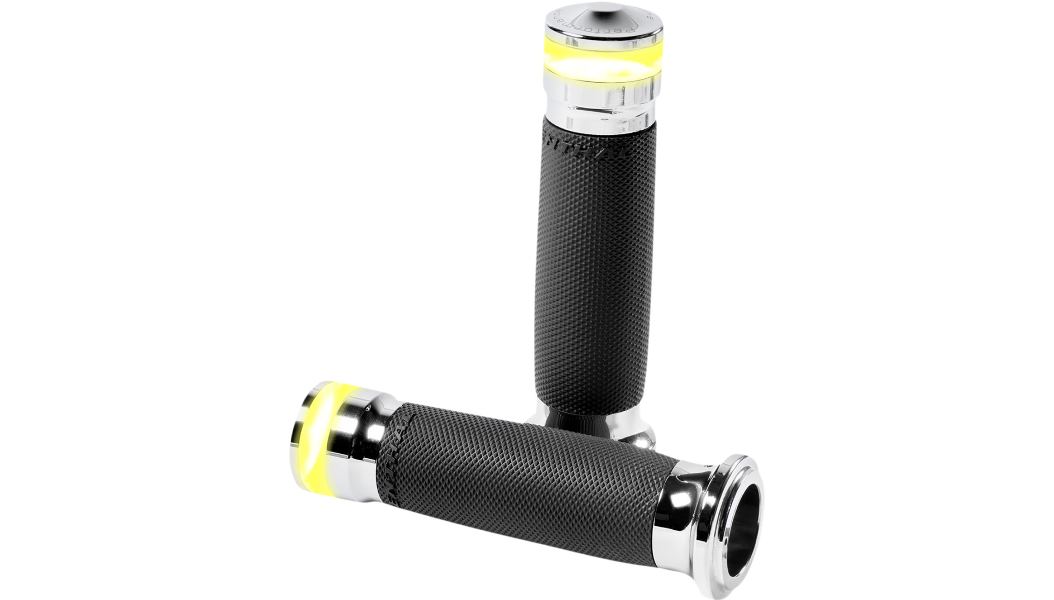 PM Vision Series Chrome Flashing LED Turn Signal Grips