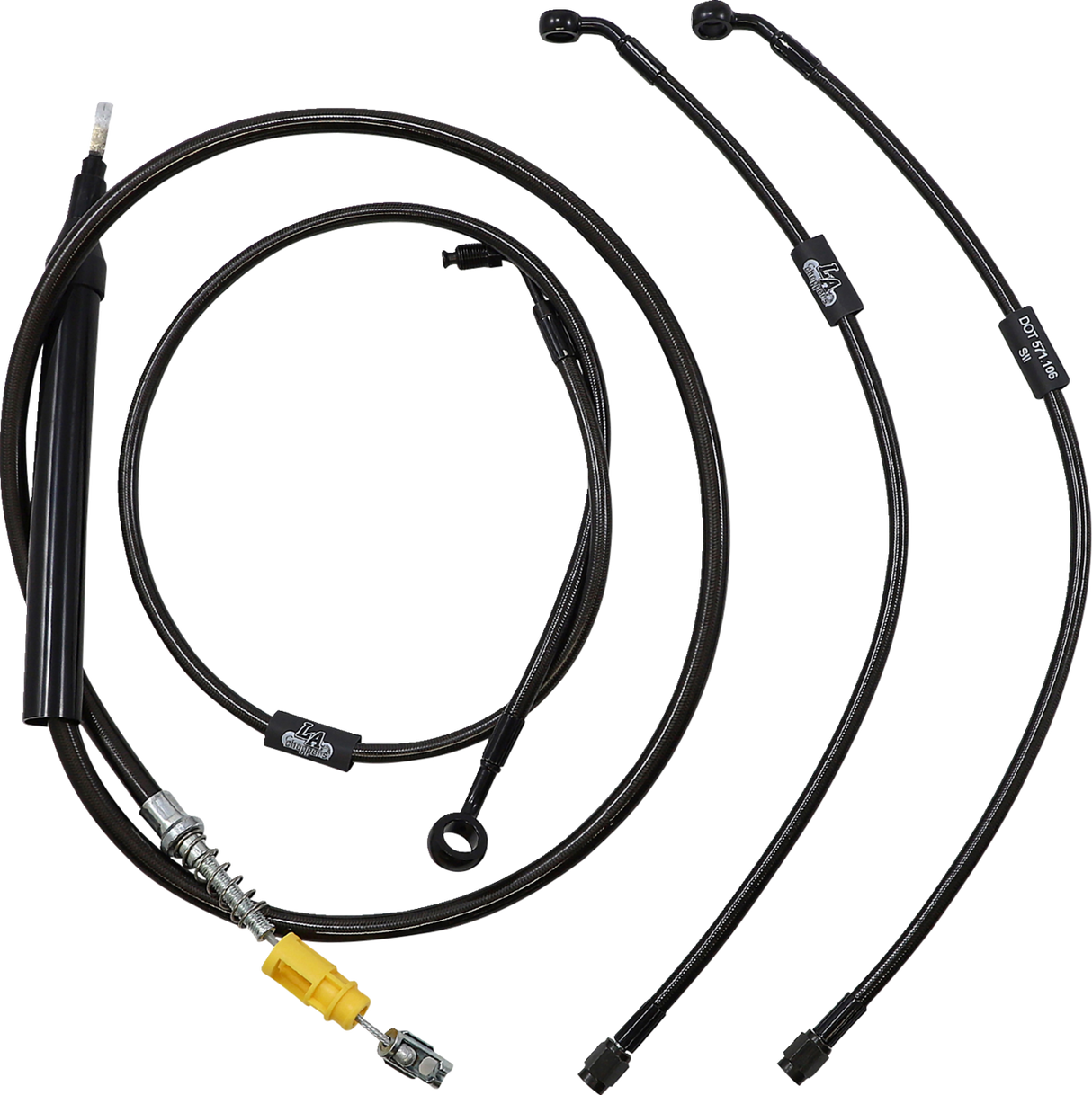 Standard Midnight Braided Handlebar Cable/Brake Line Kit — Ape Hanger