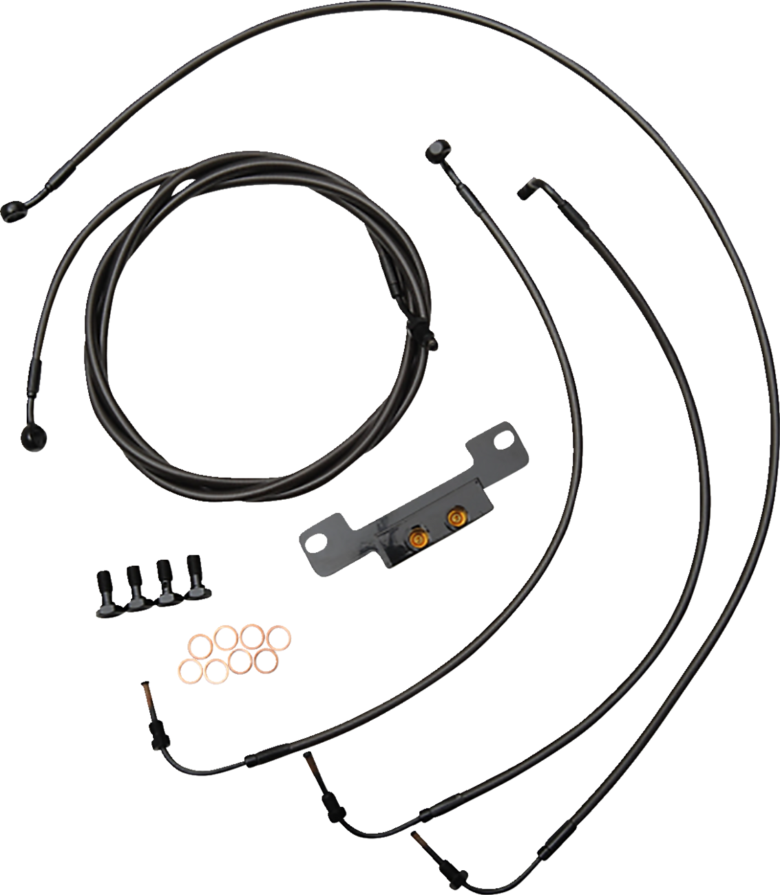 Standard Midnight Braided Handlebar Cable/Brake Line Kit — Ape Hanger