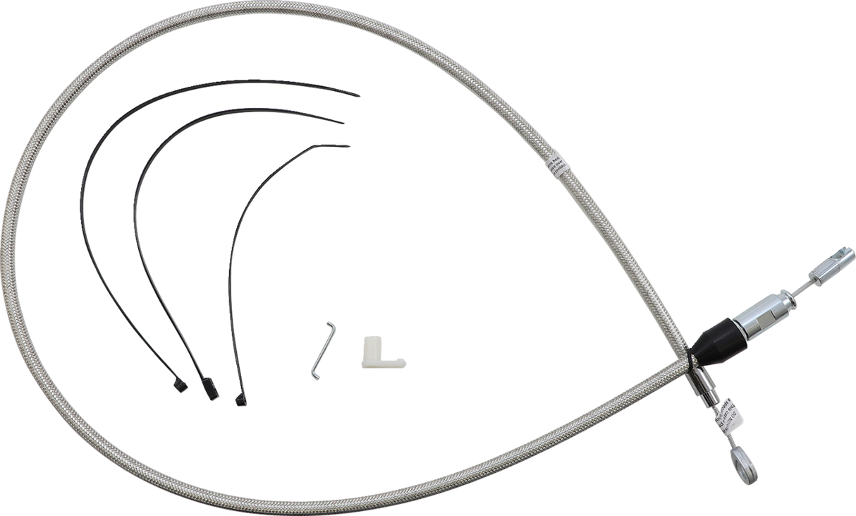 Polished Stainless Quick Connect Upper Clutch Cable - 48"