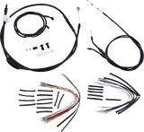 Complete Black Vinyl Handlebar Cable/Line Kit for Ape Hangers