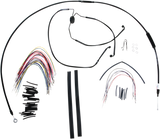 Complete Black Vinyl Handlebar Cable/Line Kit for Ape Hangers