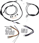 Complete Black Vinyl Handlebar Cable/Line Kit for Ape Hangers