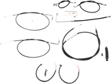 Complete Black Vinyl Braided Handlebar Cable/Brake Line Kit