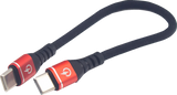 7-1/2" Male USB-C to Male USB-C Heavy-Duty Rated Phone Charging Cable