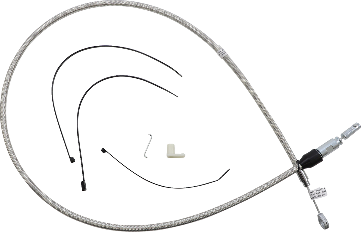 Polished Stainless Quick Connect Upper Clutch Cable - 50"