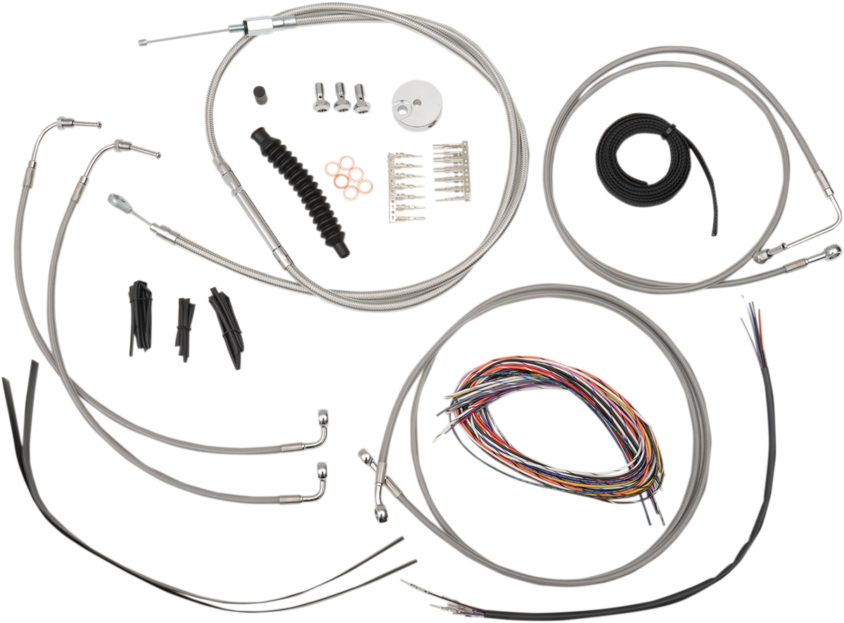Complete Stainless Braided Handlebar Cable/Brake Line Kit — Cable Kit