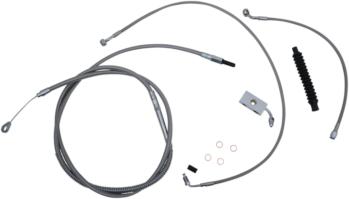 Standard Stainless Braided Handlebar Cable/Brake Line Kit