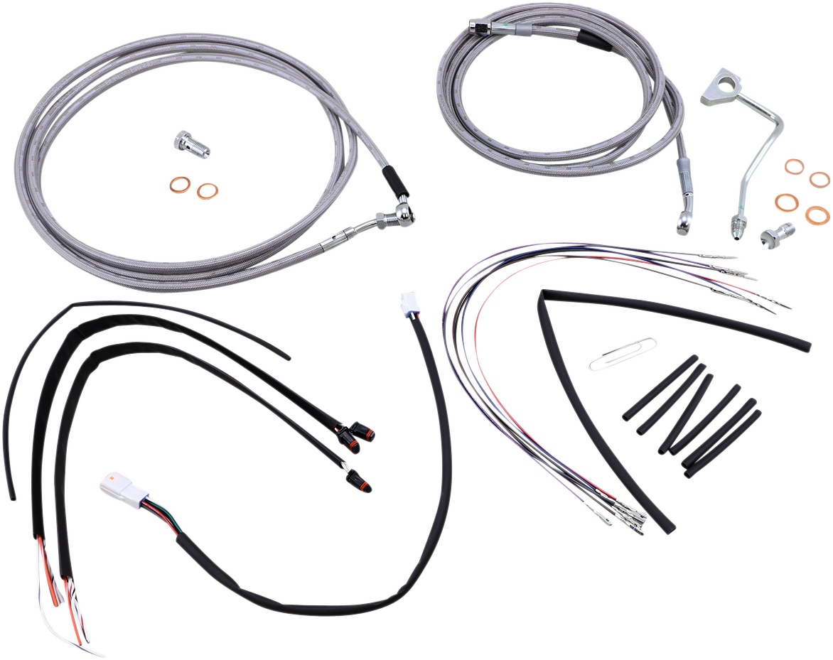 Complete Stainless Braided Handlebar Cable/Brake Line Kit