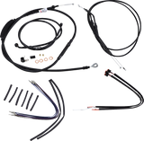Complete Black Vinyl Handlebar Cable/Line Kit for Ape Hangers