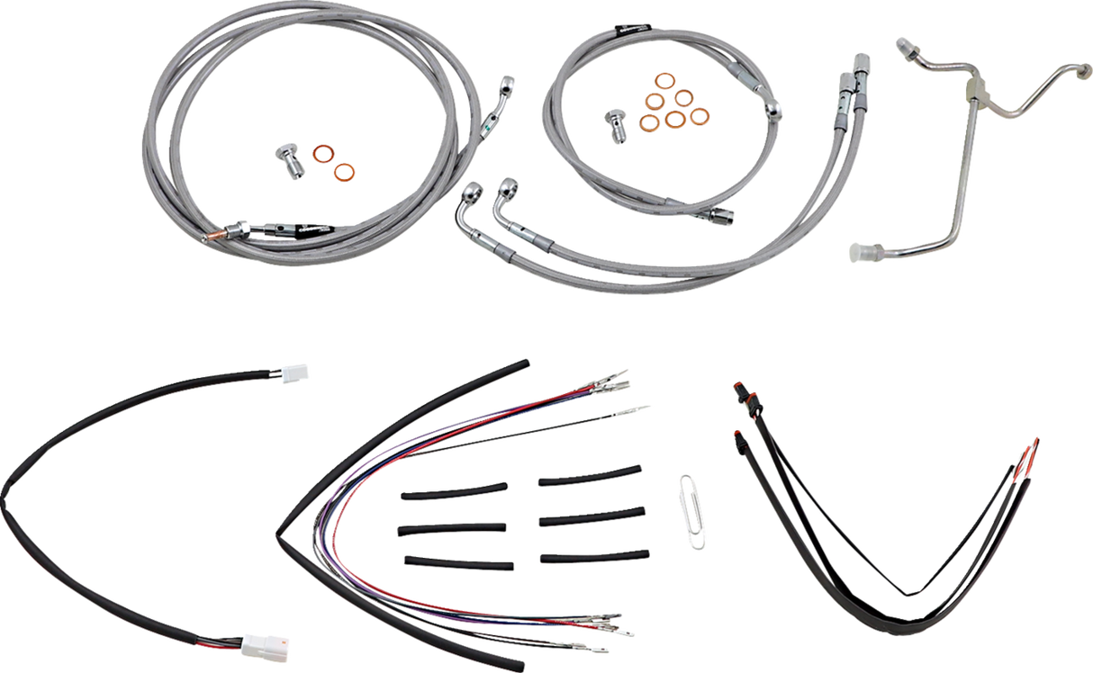 Complete Stainless Braided Handlebar Cable/Brake Line Kit