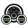 Blackout 7" LED HaloMaker Headlight with Auxiliary Halo Passing Lamps