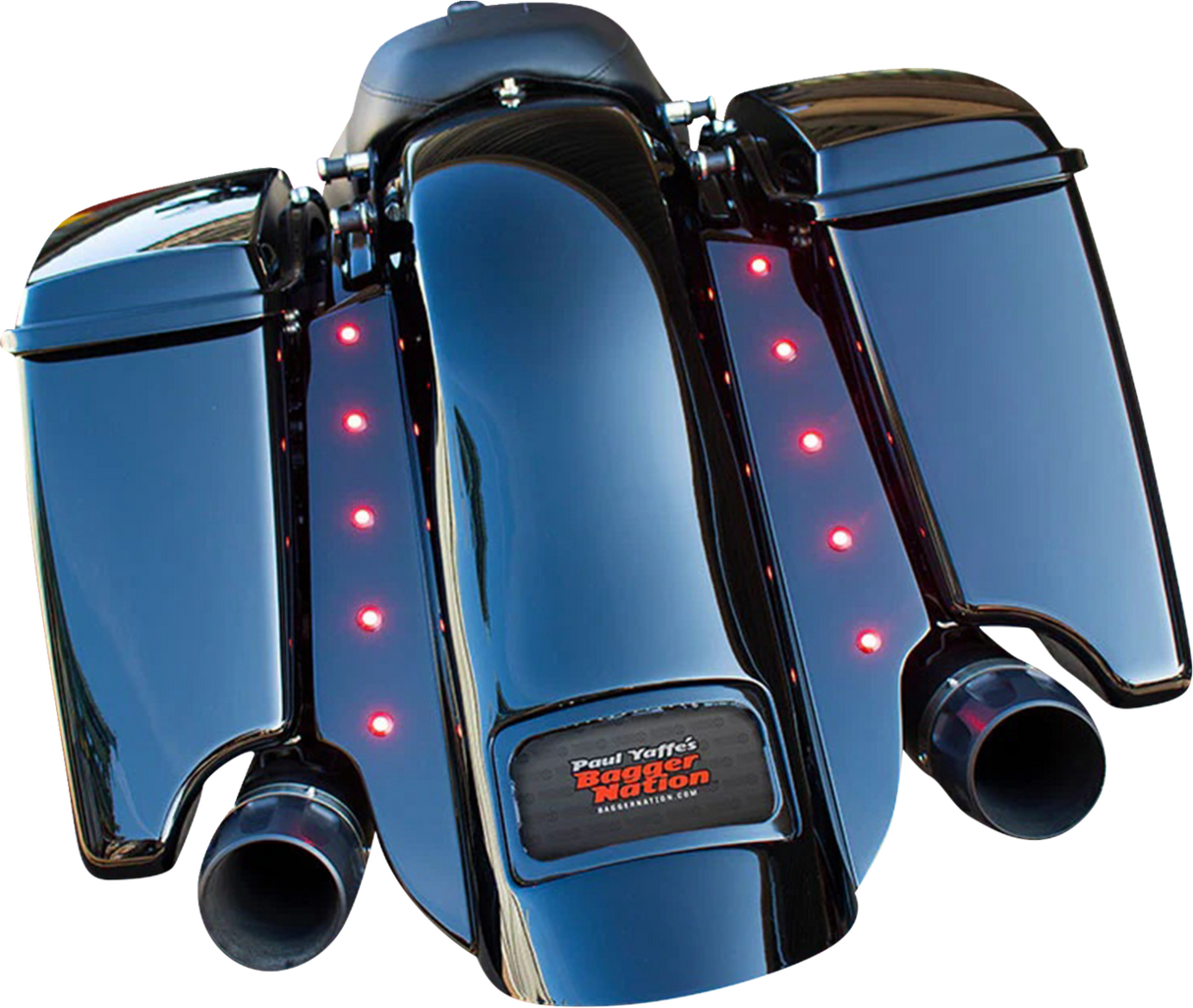 Swoop Three Piece Stretched Rear Fender Kit With Side Panels and Lightening Bolts