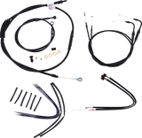 Complete Black Vinyl Handlebar Cable/Line Kit for Ape Hangers