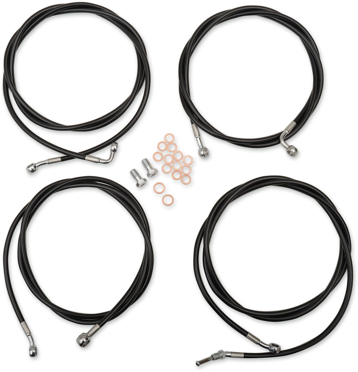 Standard Black Vinyl Handlebar Cable/Brake Line Kit — Mini/Ape Hanger