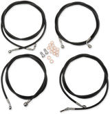Standard Black Vinyl Handlebar Cable/Brake Line Kit — Mini/Ape Hanger