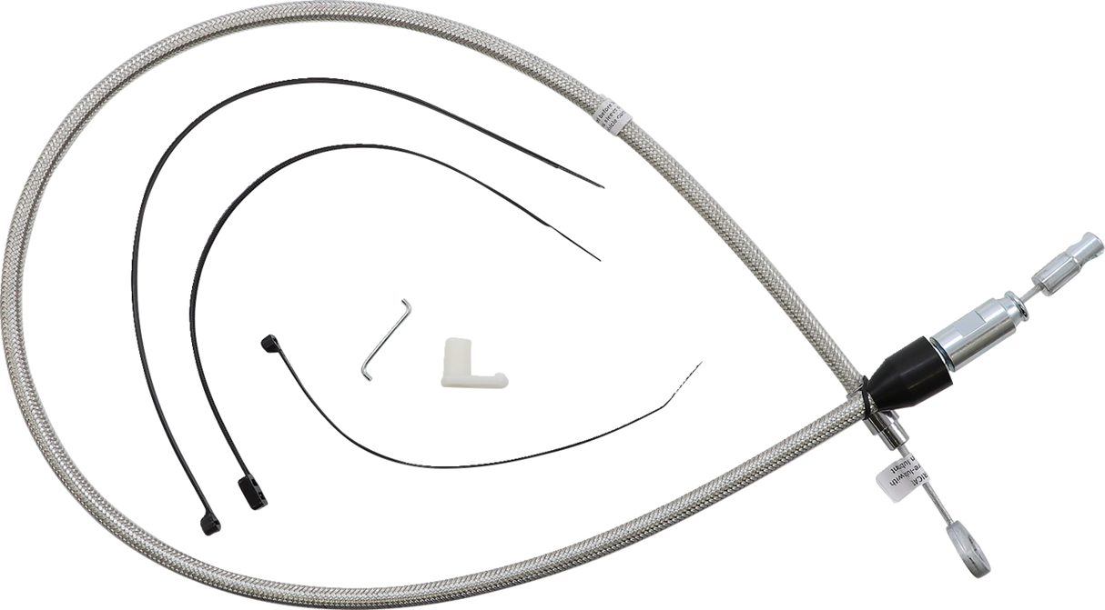 Polished Stainless Quick Connect Upper Clutch Cable - 38"
